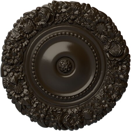 Ekena Millwork Marseille Ceiling Medallion (Fits Canopies up to 7 3/8"), Hand-Painted Stone Hearth, 21"OD x 2"P CM21MASHF